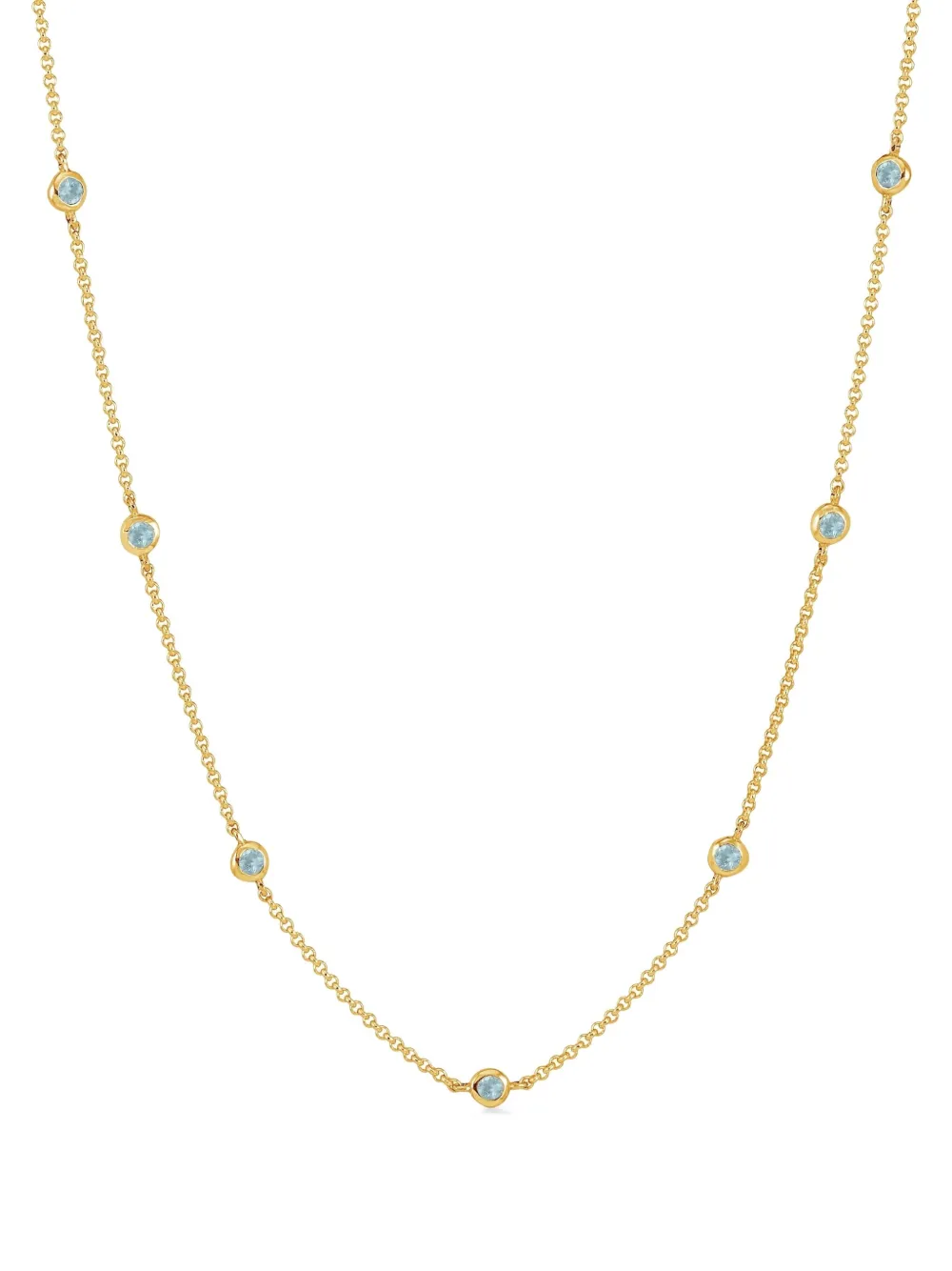 Dower & Hall 18k Yellow Gold Vermeil Aquamarine Dewdrop-pendant Necklace In Gold