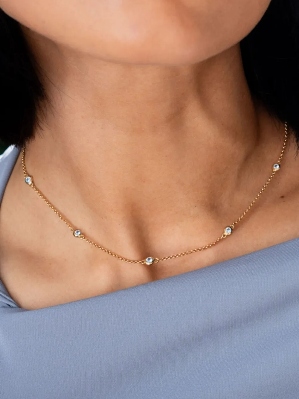 DOWER AND HALL 18K yellow gold vermeil aquamarine dewdrop-pendant necklace - Goud