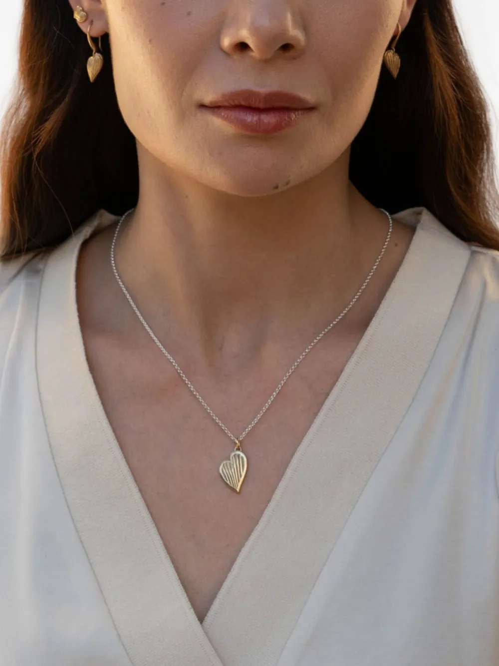 DOWER AND HALL 18kt geelgoud vermeil halsketting met hartvormige hanger