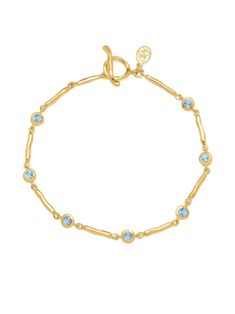 DOWER AND HALL aquamarine dewdrops link bracelet | Gold | Image 1