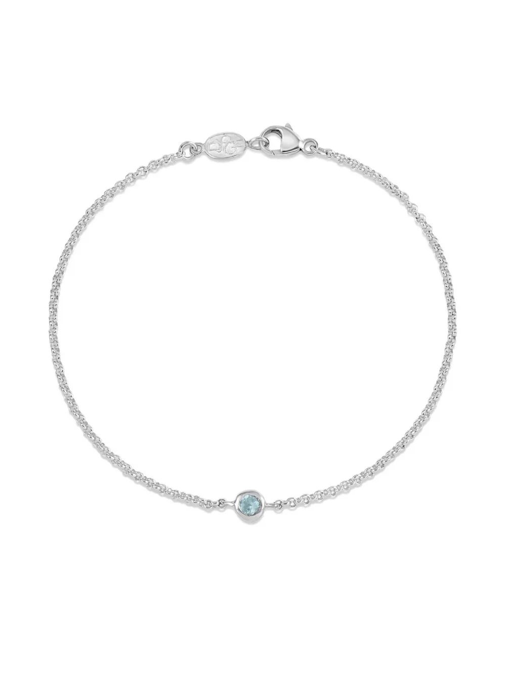 Dower & Hall Single-aquamarine Dewdrop Chain Bracelet In Metallic