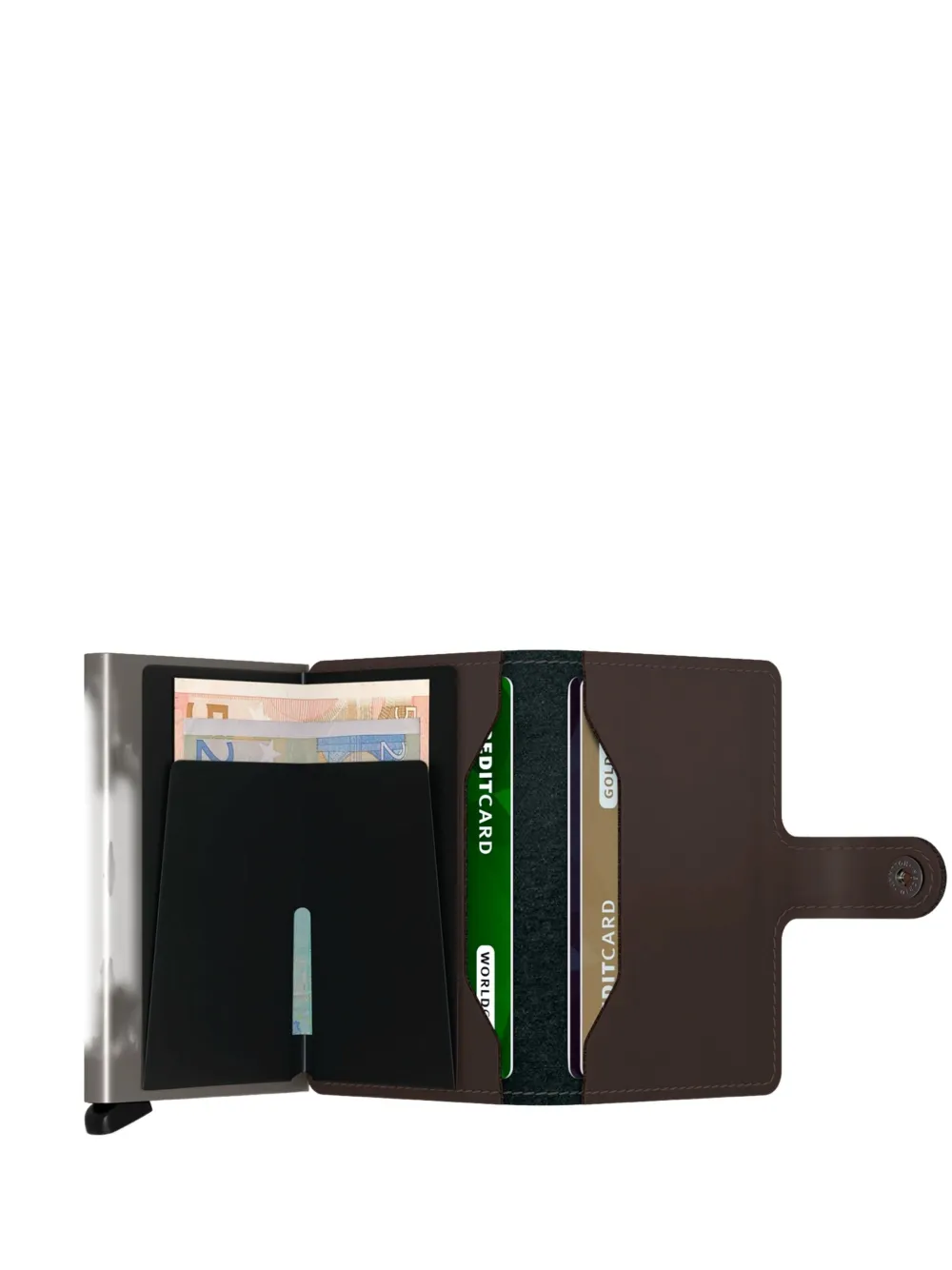 Secrid Button-fastening Leather Cardholder In Brown