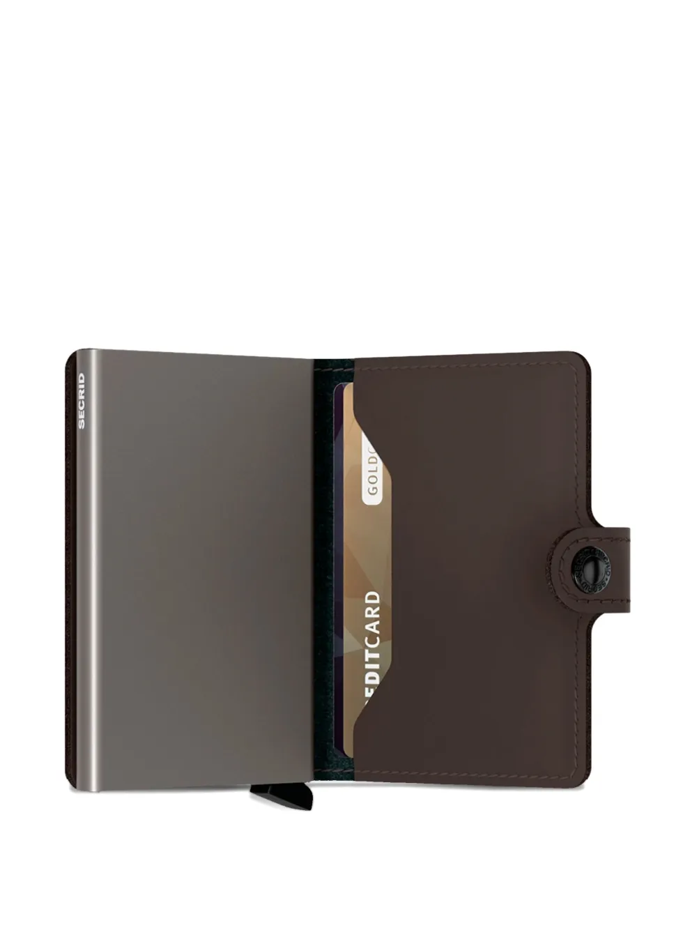 Secrid Button-fastening Leather Cardholder In Brown