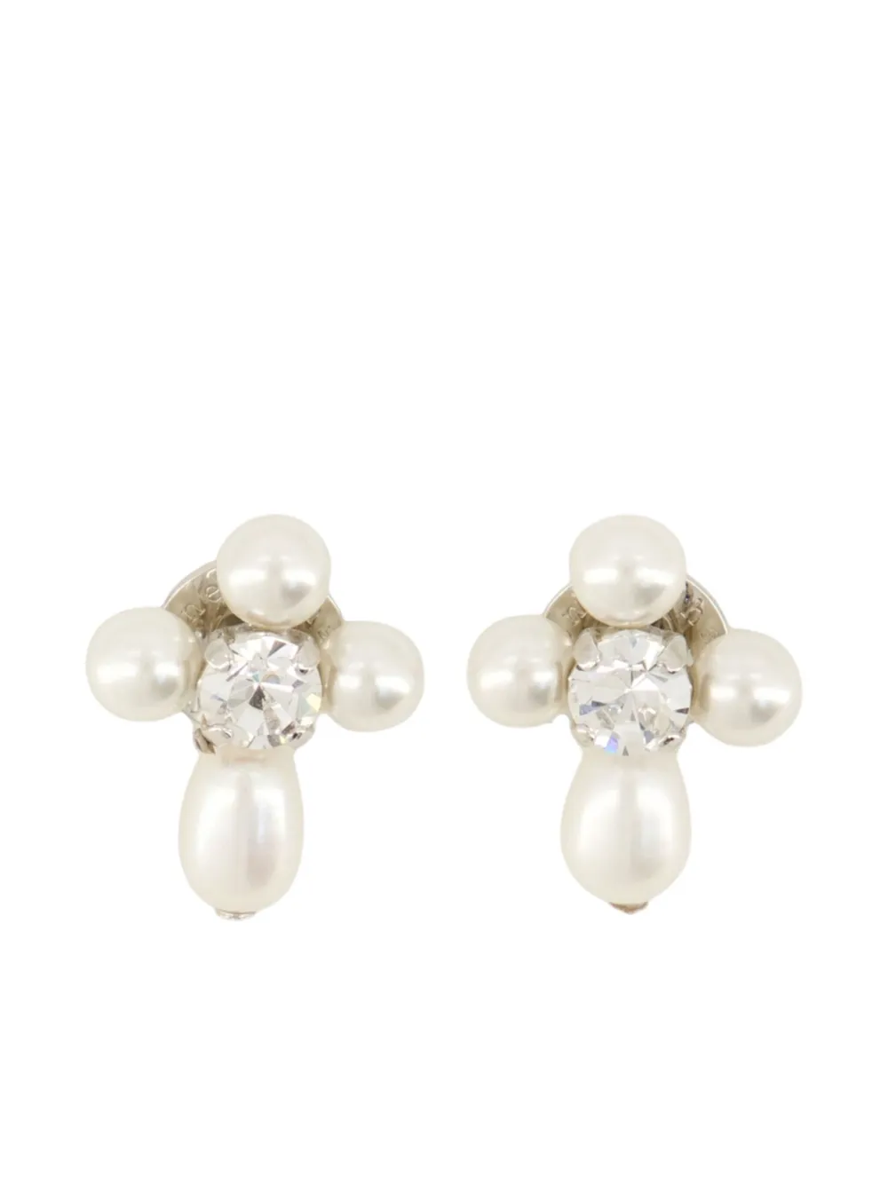 Simone Rocha pearl crystal earrings - Argento