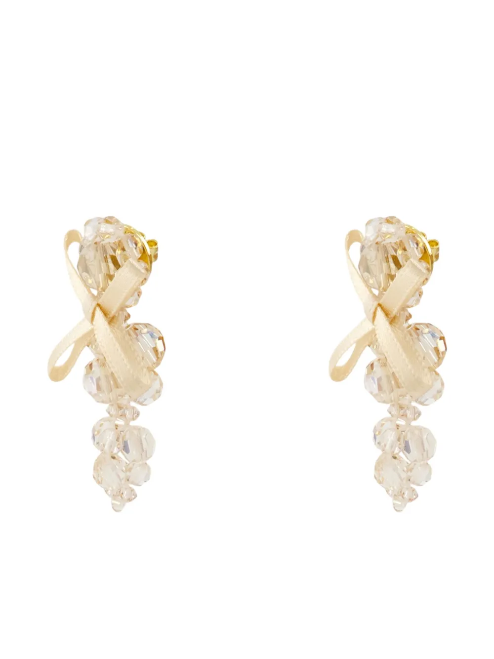 Simone Rocha embellished bow earrings - Geel