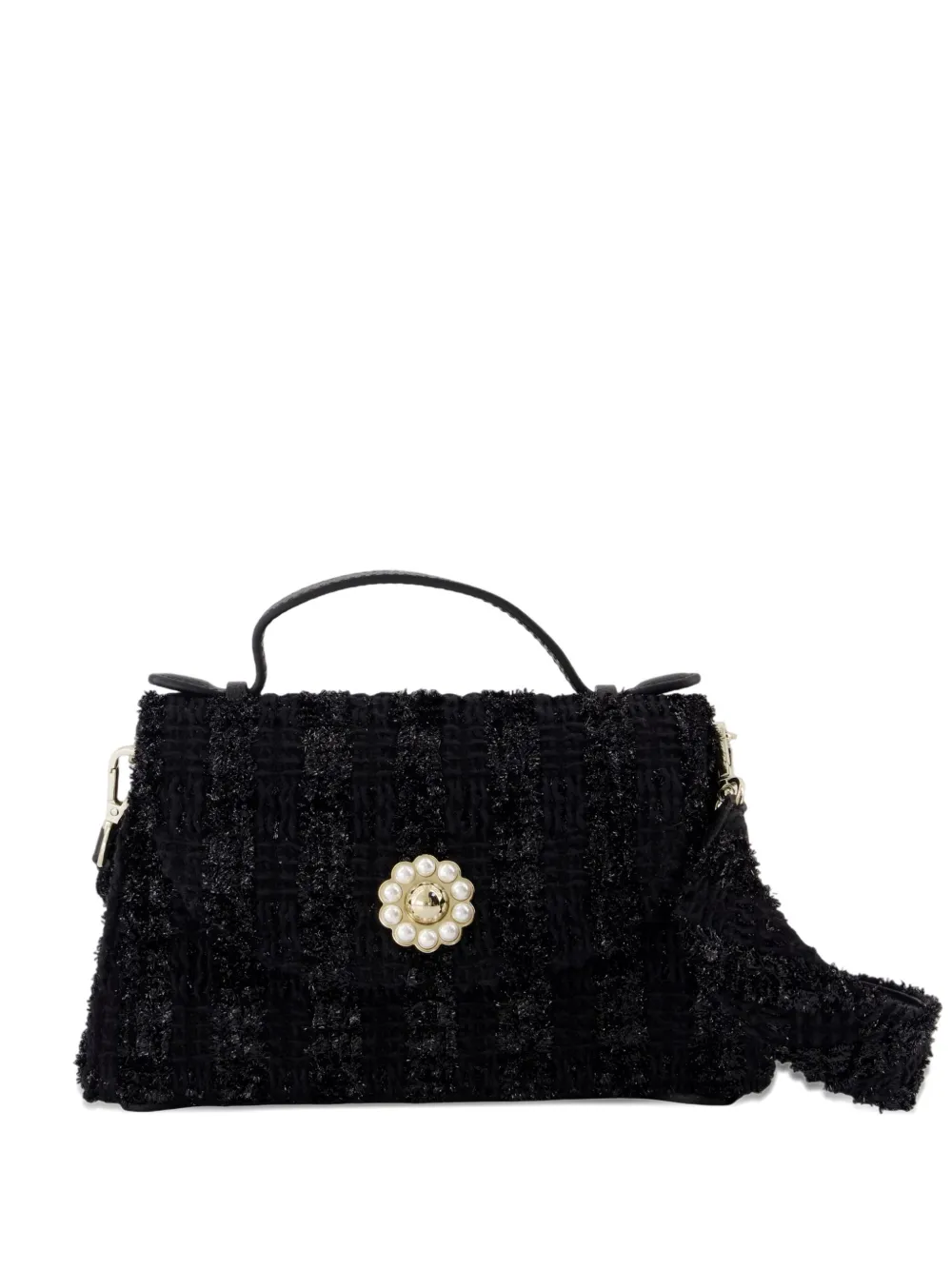 Simone Rocha Valentine tweed mini-tas verfraaid met parel Zwart
