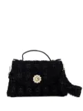 Simone Rocha Valentine pearl-embellished tweed mini bag - Black