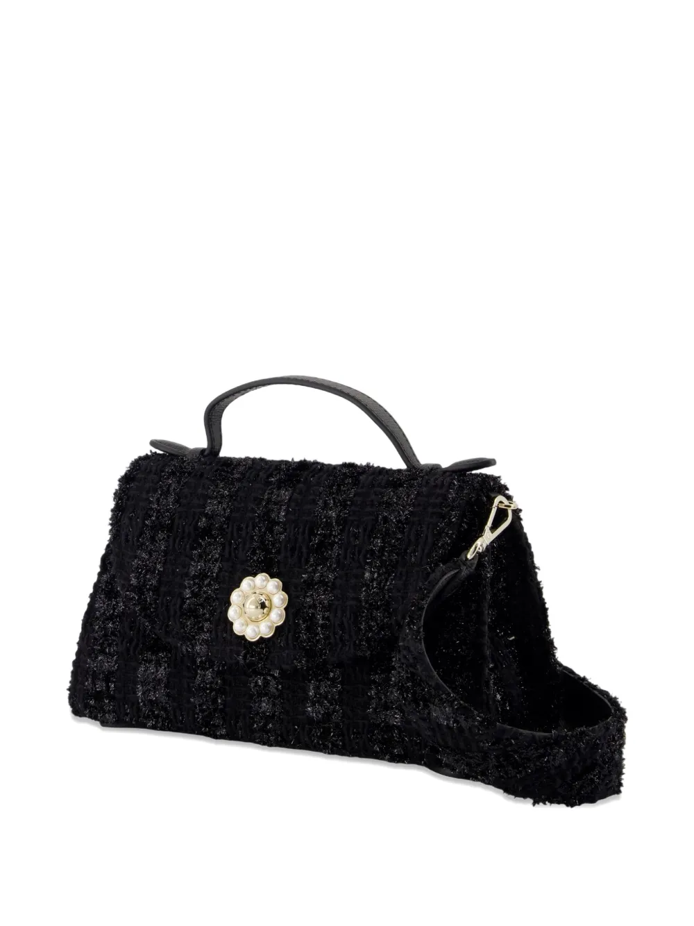 Simone Rocha Valentine tweed mini-tas verfraaid met parel Zwart