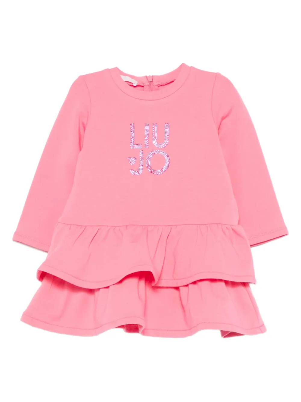 Liu Jo Kids crystal-embellished ruffled dress - Rosa