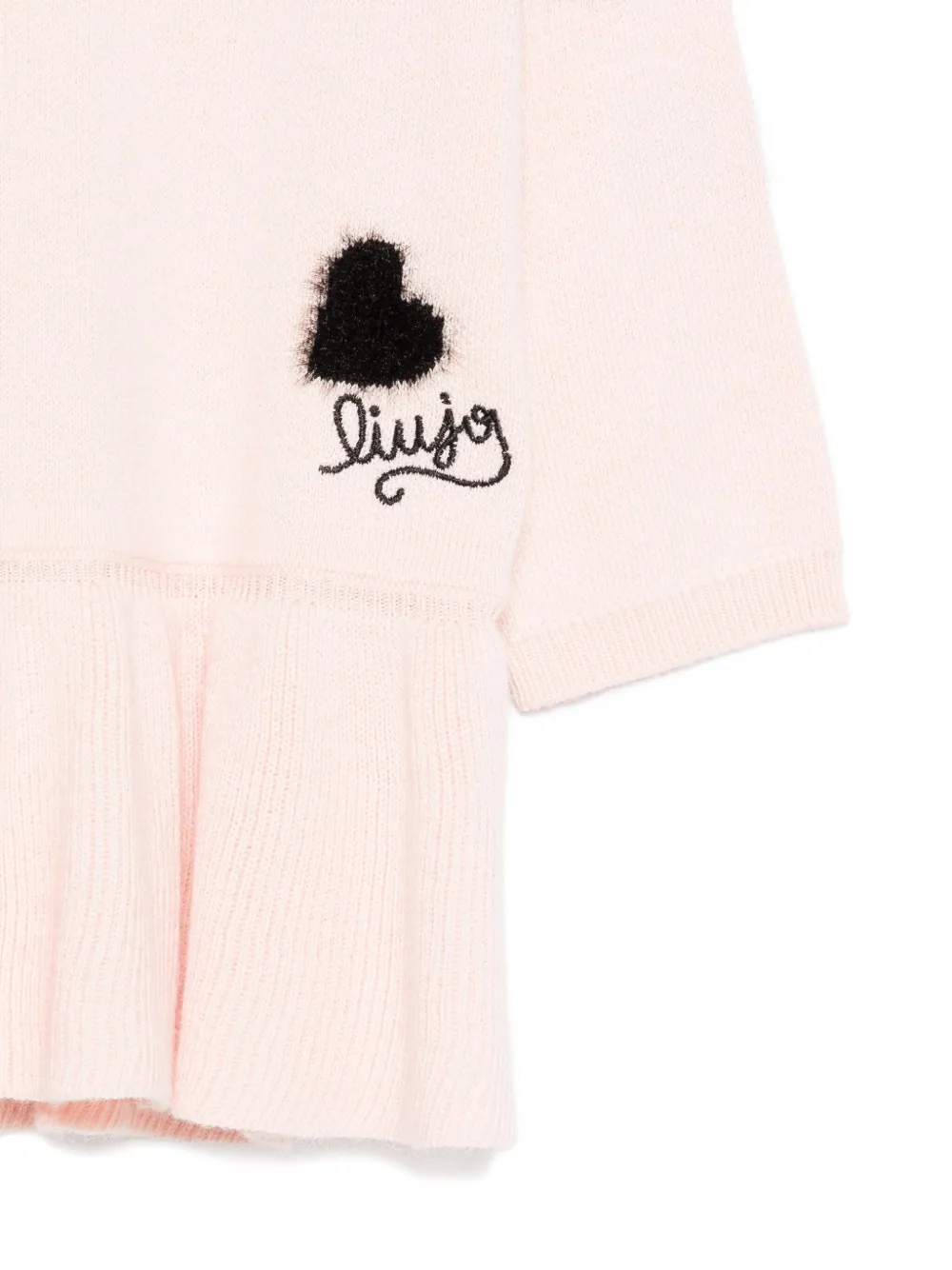 LIU JO Flared gebreide jurk verfraaid met hart Roze