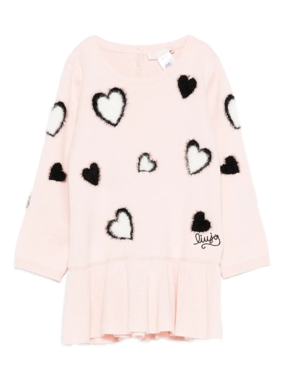 LIU JO heart-embellished flared knitted dress | Pink | Image 1