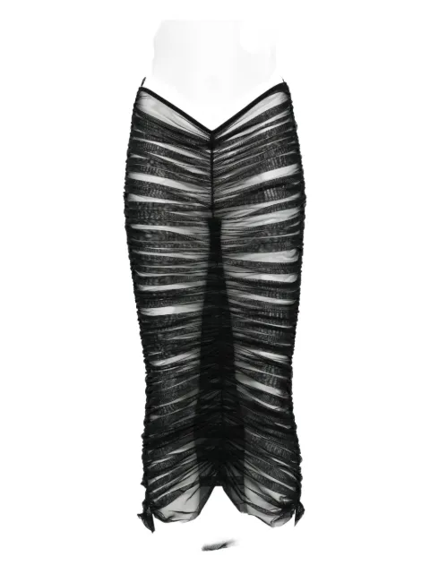 Nensi Dojaka ruched sheer midi skirt