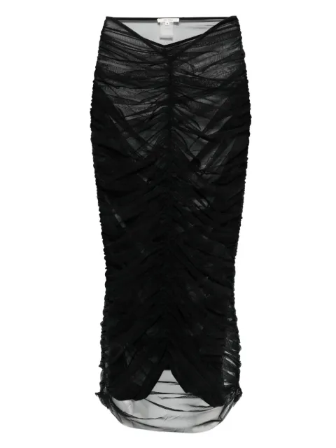 Nensi Dojaka ruched sheer midi skirt