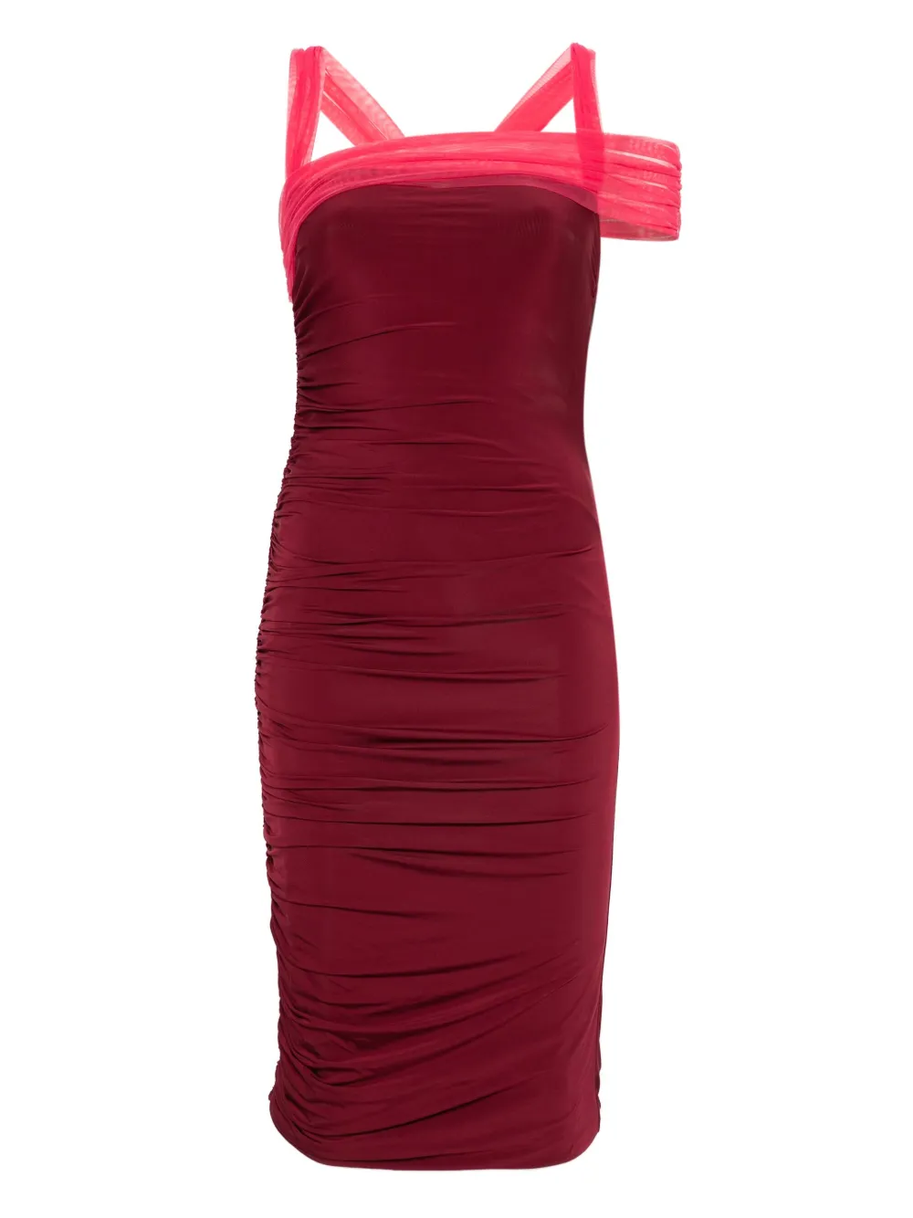 Nensi Dojaka vestido midi con diseño fruncido | rojo | Image 1