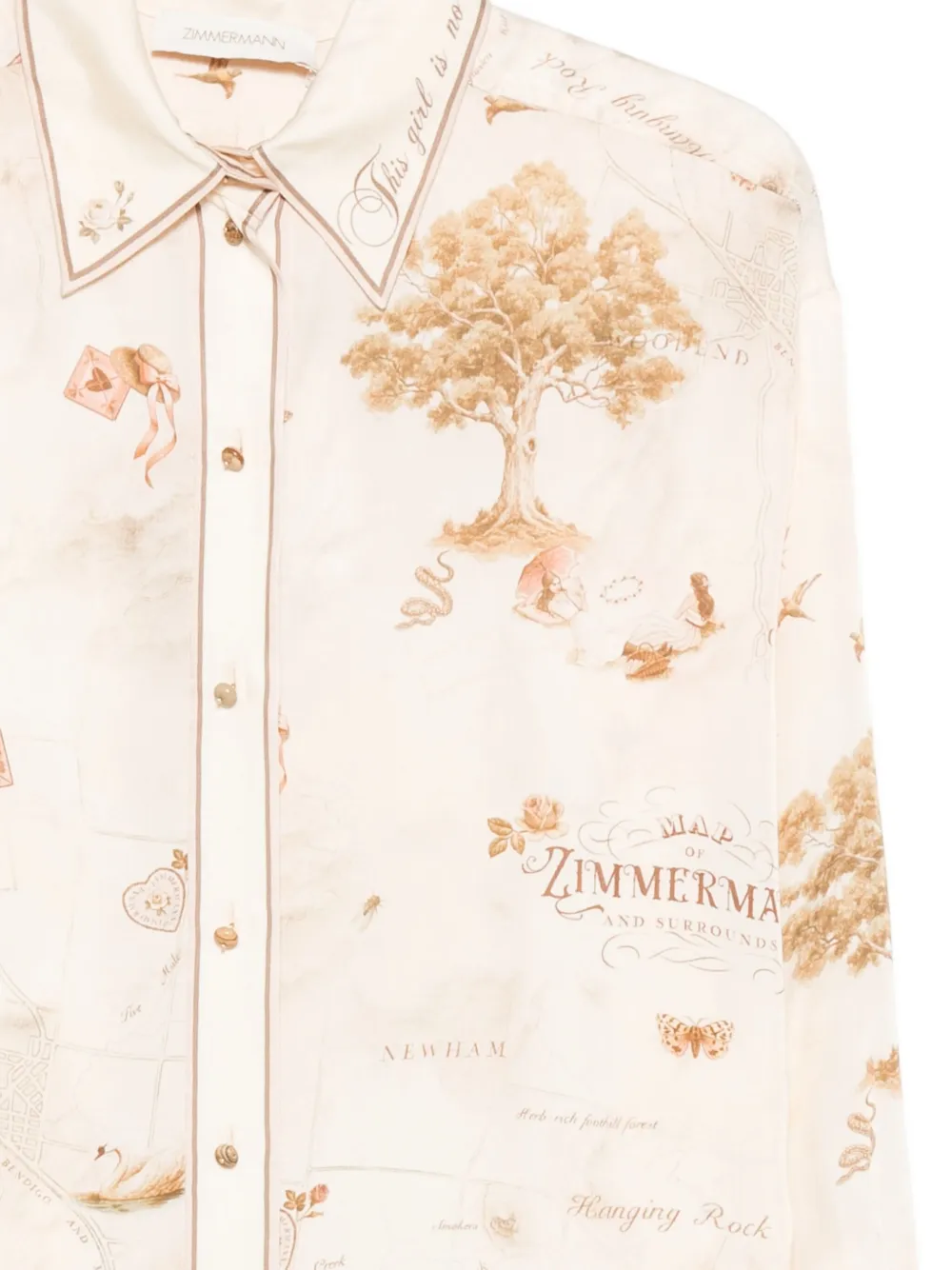 ZIMMERMANN Blouse met grafische print Beige