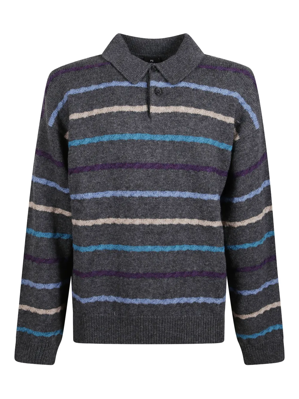 Paul Smith ストライプ ポロシャツ - グレー Paul Smith ストライプ ポロシャツ - グレー