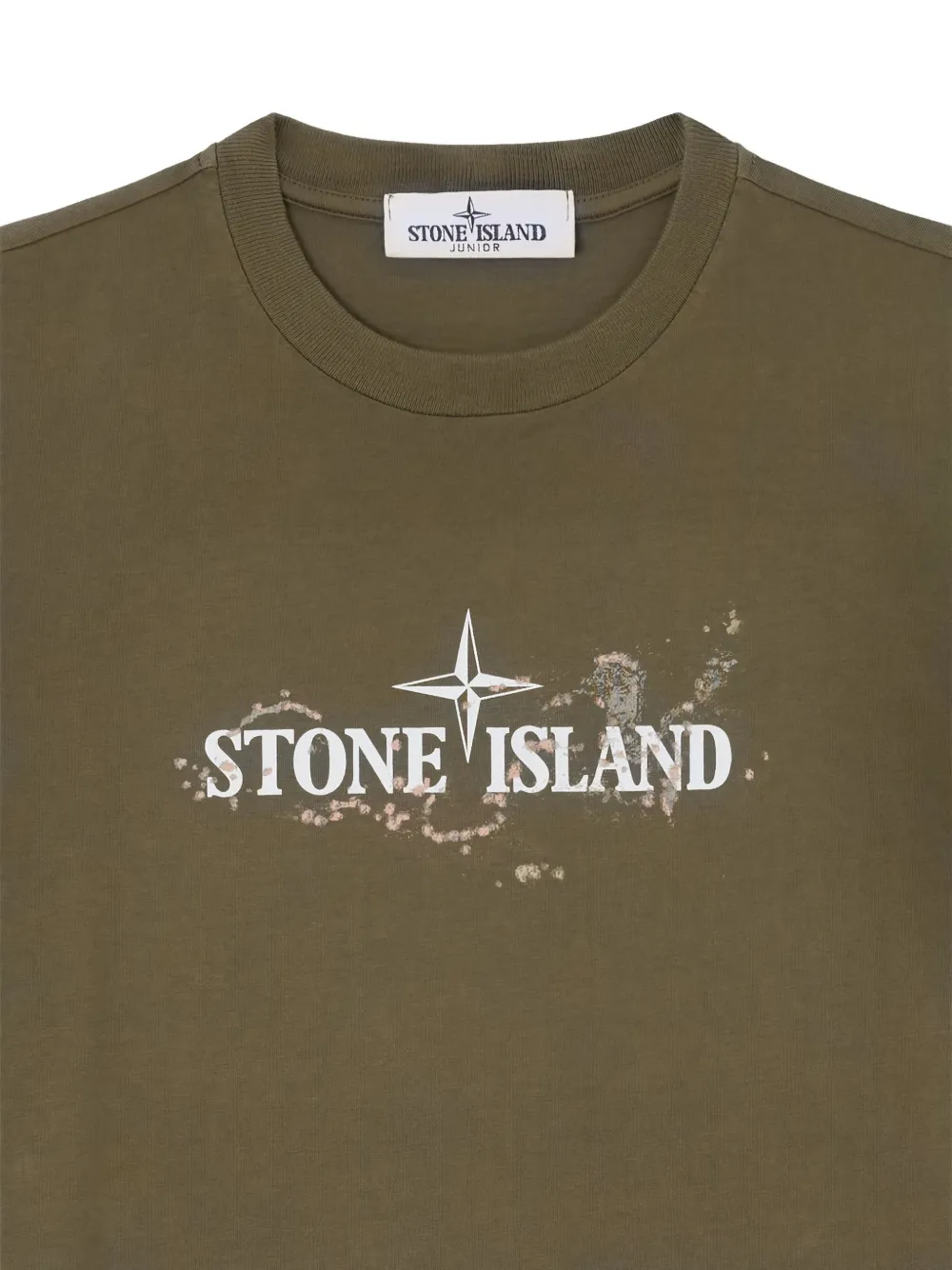 Stone Island Junior logo-detaied T-shirt Groen