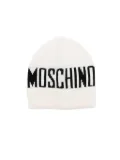 Moschino Kids logo-embroidered beanie hat - White