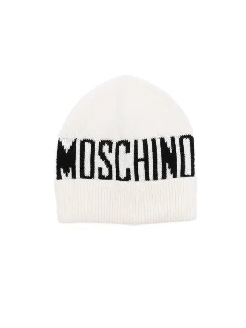 Moschino Kids gorro con logo bordado