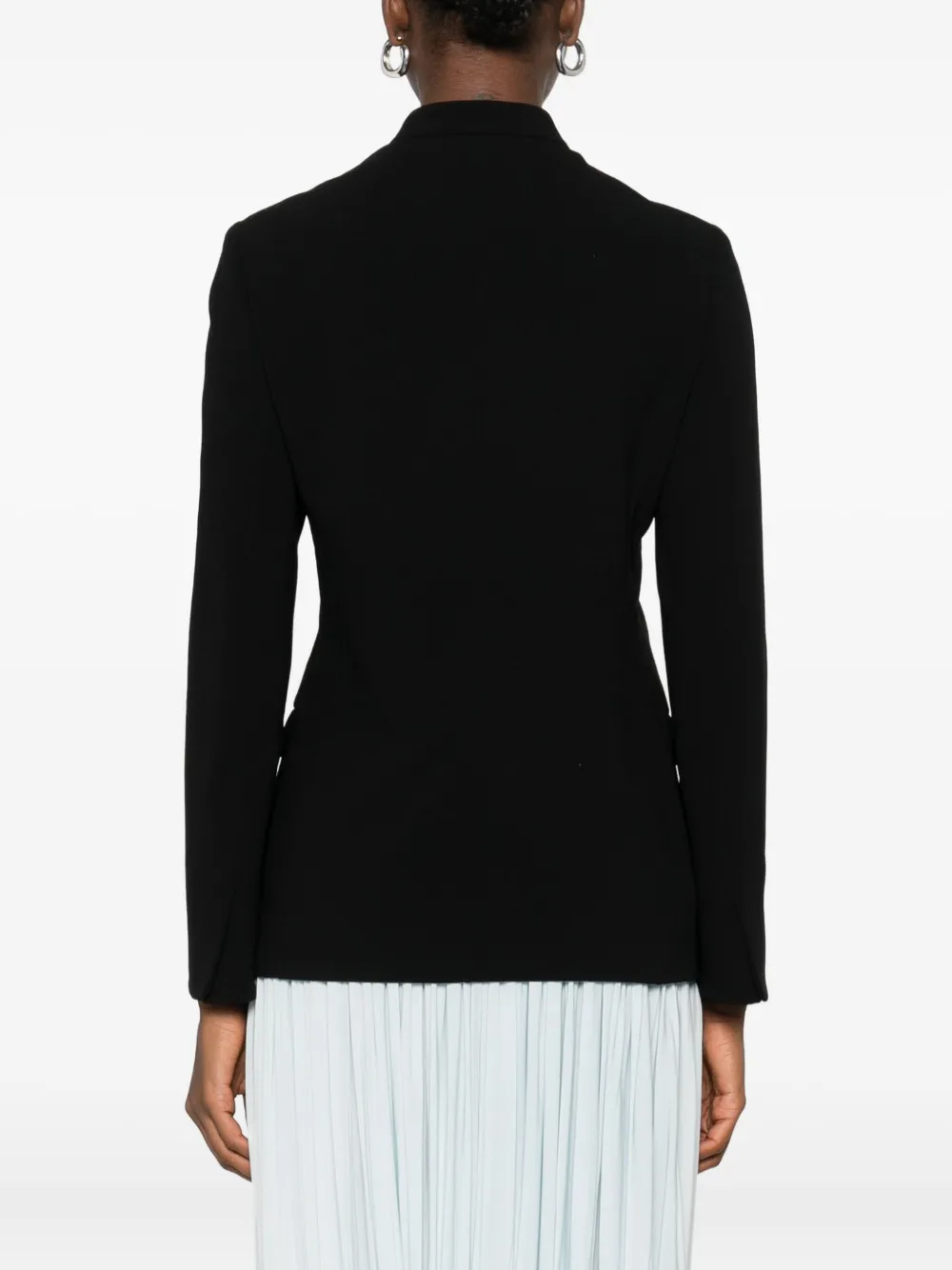 Giorgio Armani Mandarin-collar Double-breasted Jacket In Black