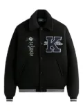 KITH rose-embroidered varsity jacket - Black
