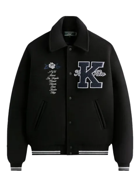 KITH rose-embroidered varsity jacket