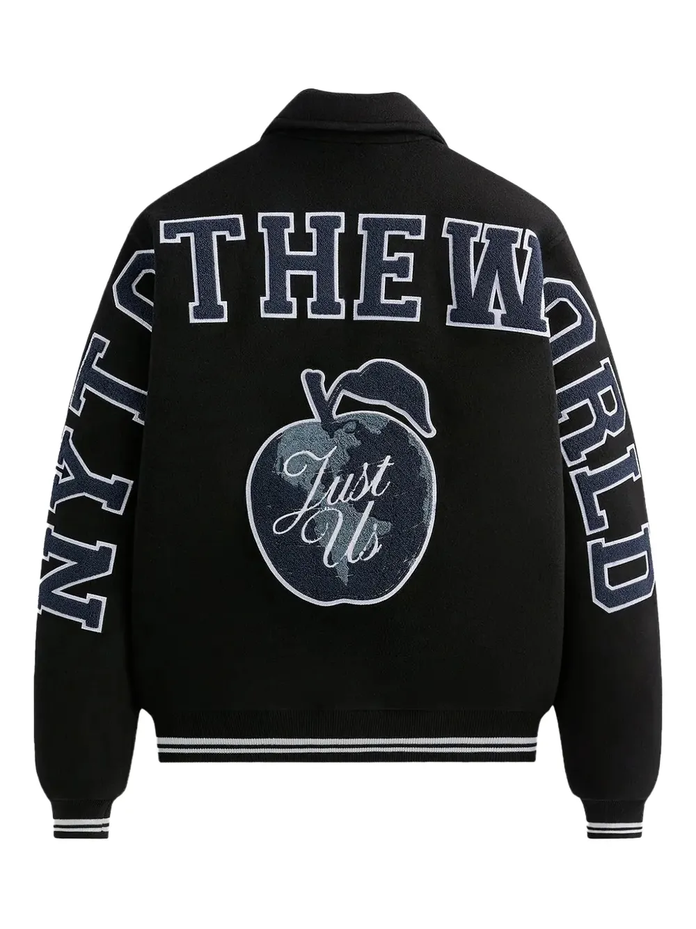 KITH Bomberjack met geborduurde roos Zwart