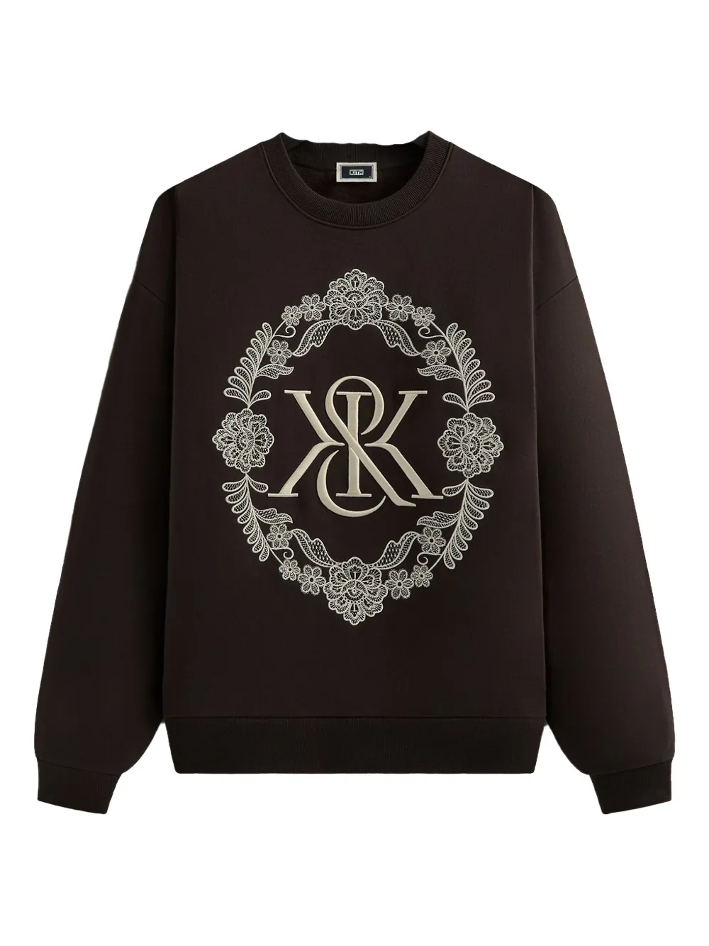KITH floral-lace crew-neck sweatshirt | Brown | Image 1