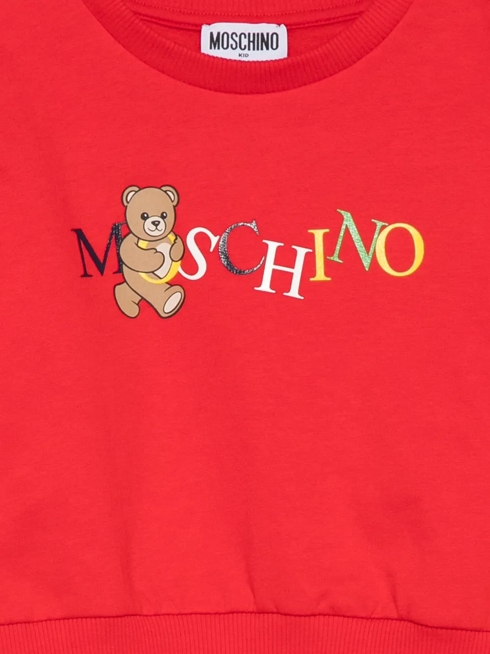 Moschino Kids Trui met teddybeerprint en ruches Rood