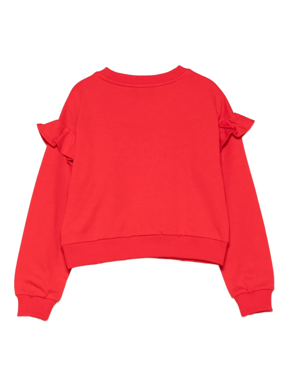 Moschino Kids Trui met teddybeerprint en ruches Rood