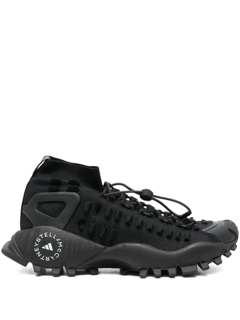 Adidas by Stella McCartney ridged-sole lace-up sneakers Black