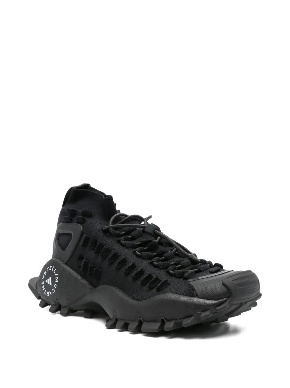adidas by Stella McCartney ridged-sole lace-up sneakers Black