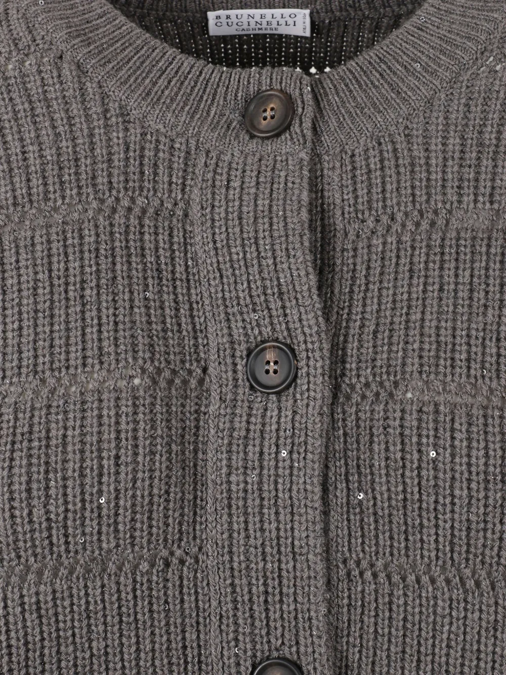 Brunello Cucinelli Sequin-embellished Cardigan In Gray