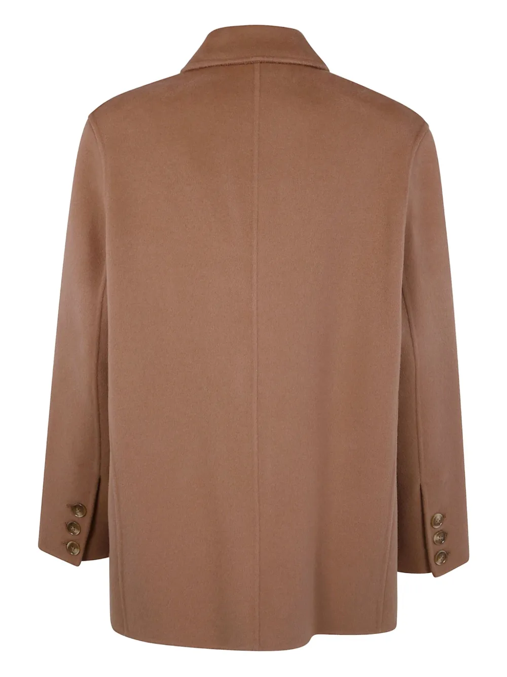 Semicouture Notched Lapel Single Breasted Flap Pocket Jacket In Brown