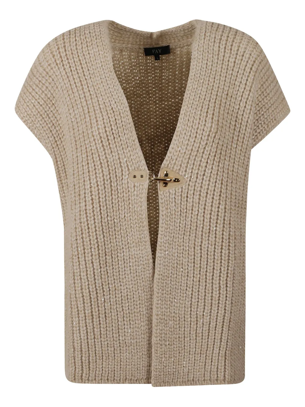 Fay Sequin-embellished Vest In Neutral