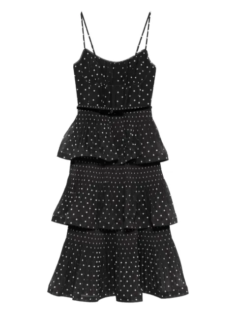 ZIMMERMANN pleated polka-dot midi dress