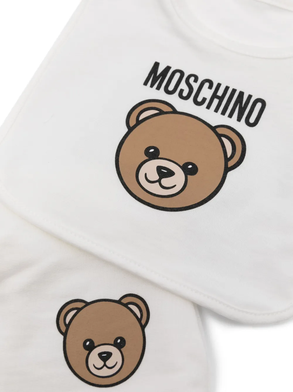 Moschino Kids teddy-print beanie hat set Wit
