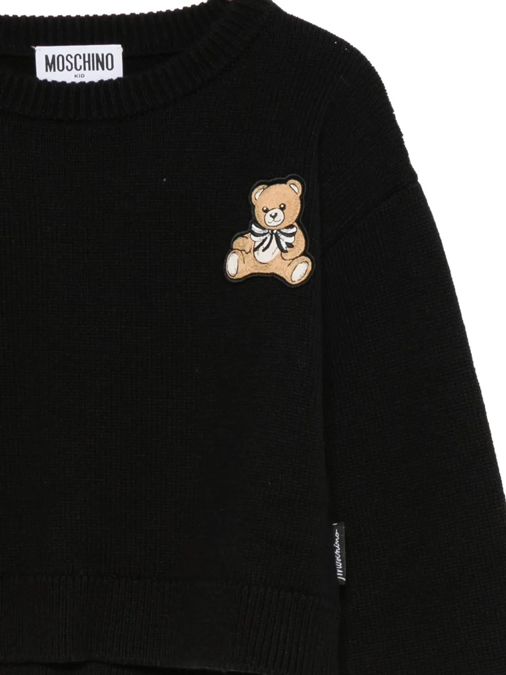 Moschino Kids Trui met teddybeerapplicatie Zwart