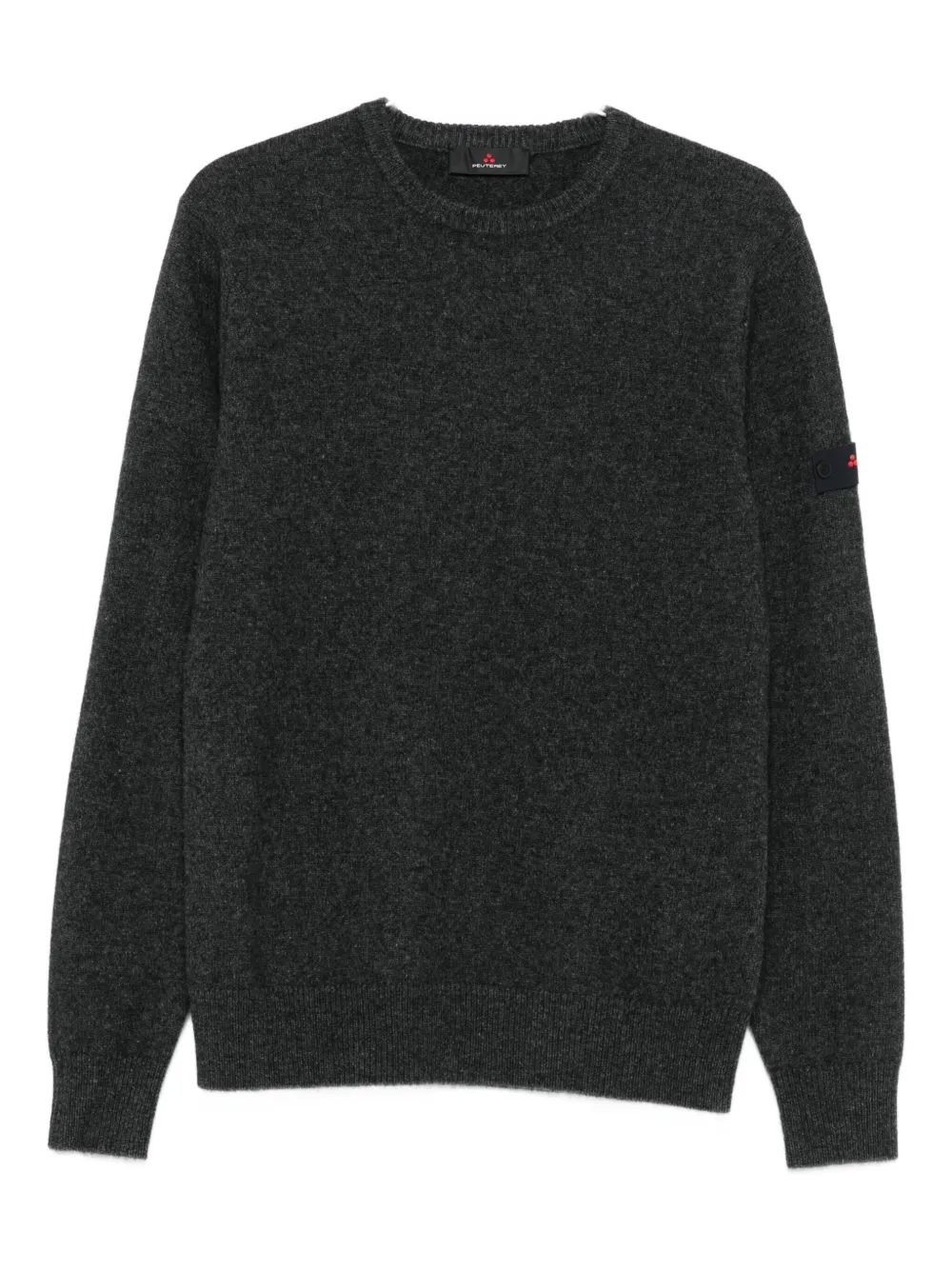 Peuterey Patch-logo Crew-neck Sweater In Brown