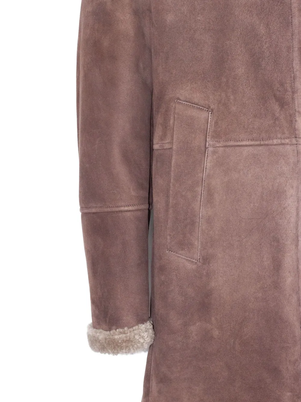 Volfagli Hooded Shearling Jacket In Brown