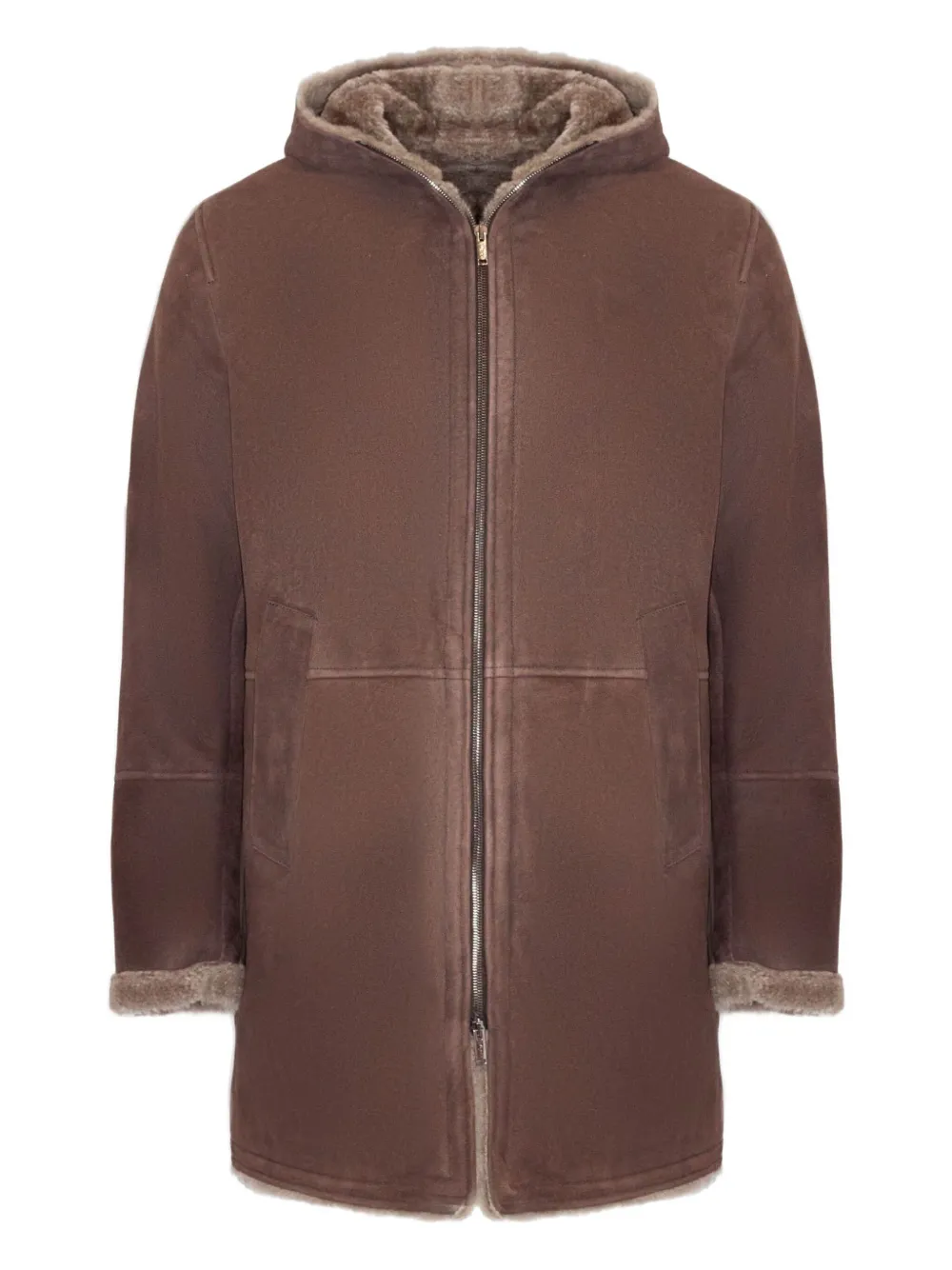 VOLFAGLI hooded shearling jacket | Brown | Image 1