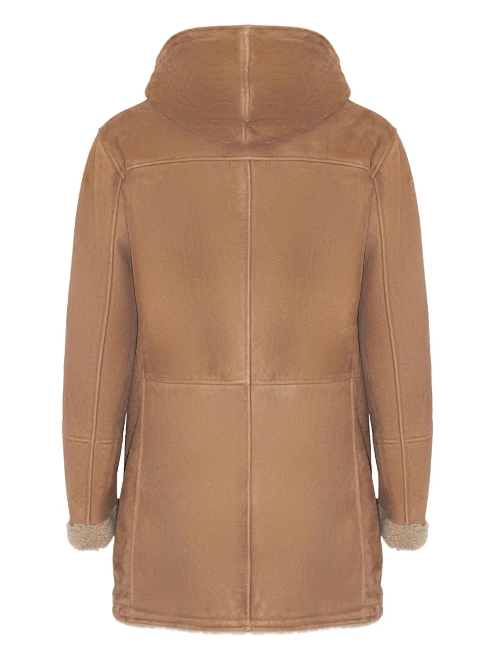 VOLFAGLI hooded leather coat - Beige