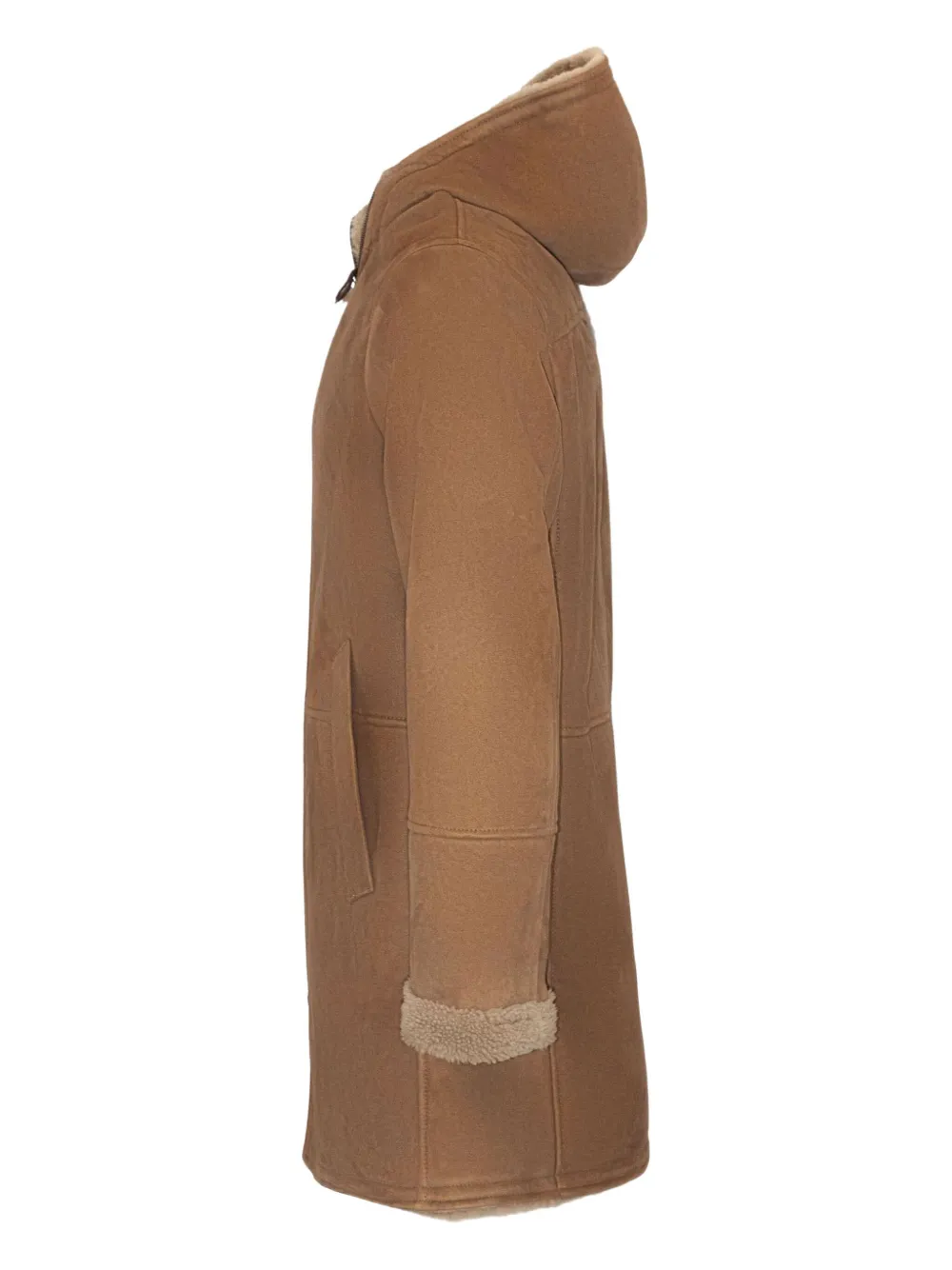 Volfagli Hooded Leather Coat In Neutral
