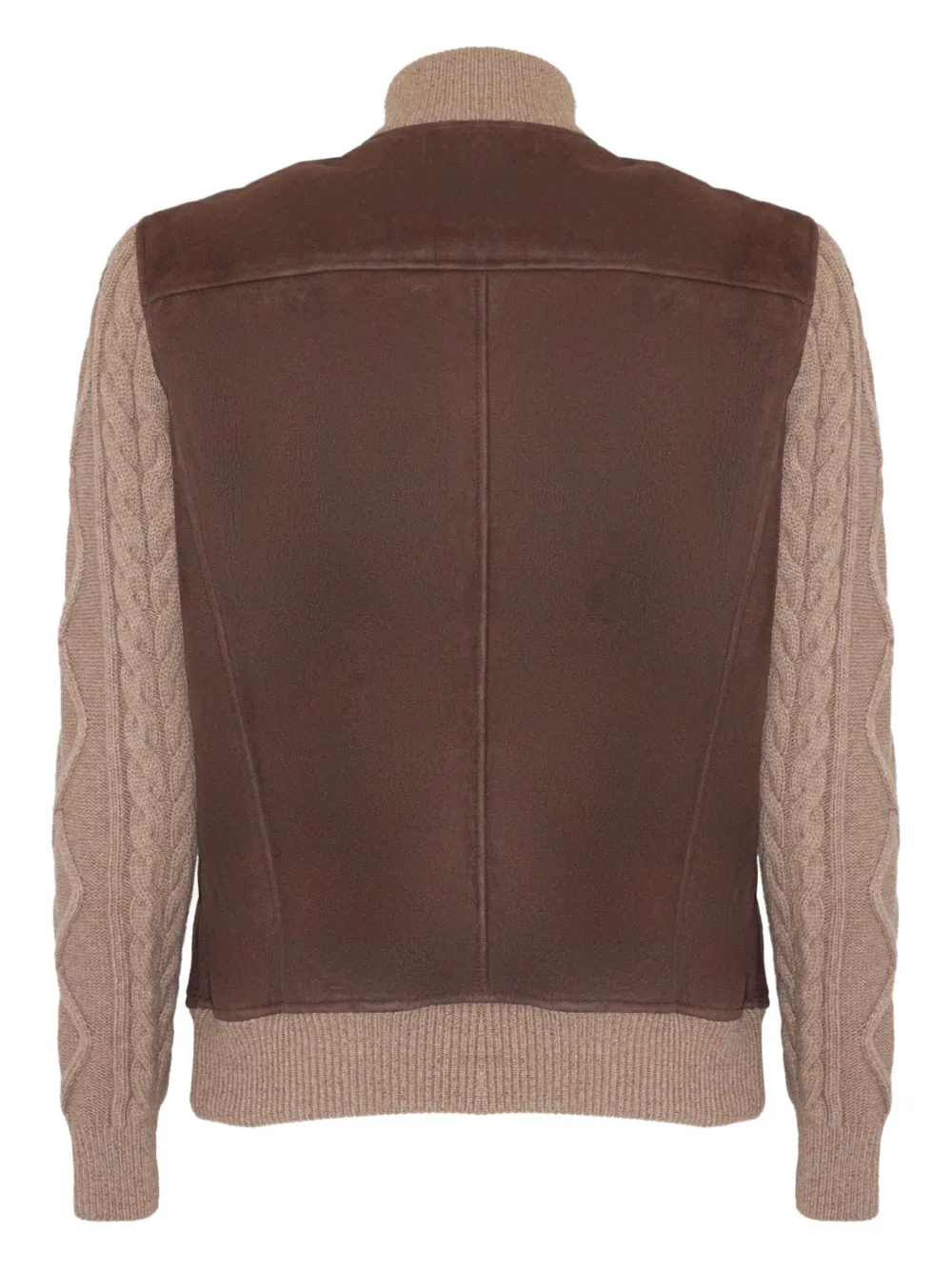 VOLFAGLI suede knitted-sleeve jacket | Leather Jackets | Image 2