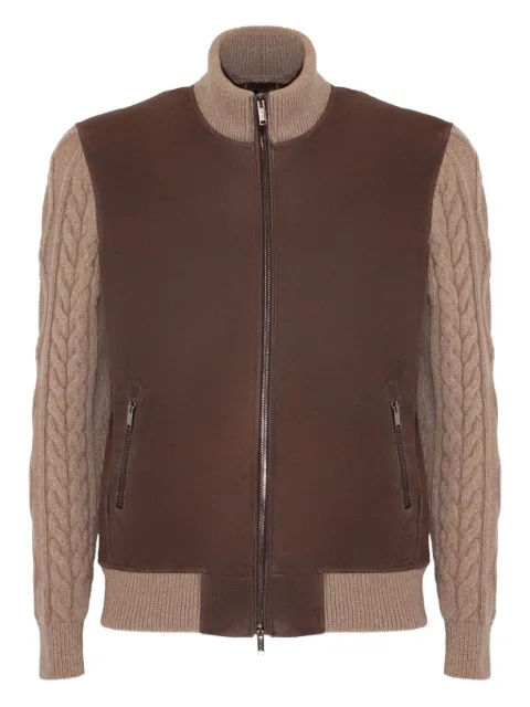 VOLFAGLI suede knitted-sleeve jacket