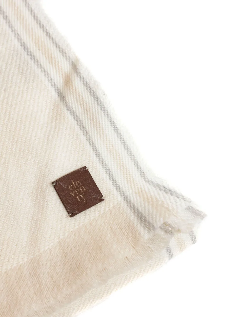 Eleventy fringe-trim wool-silk scarf - Beige