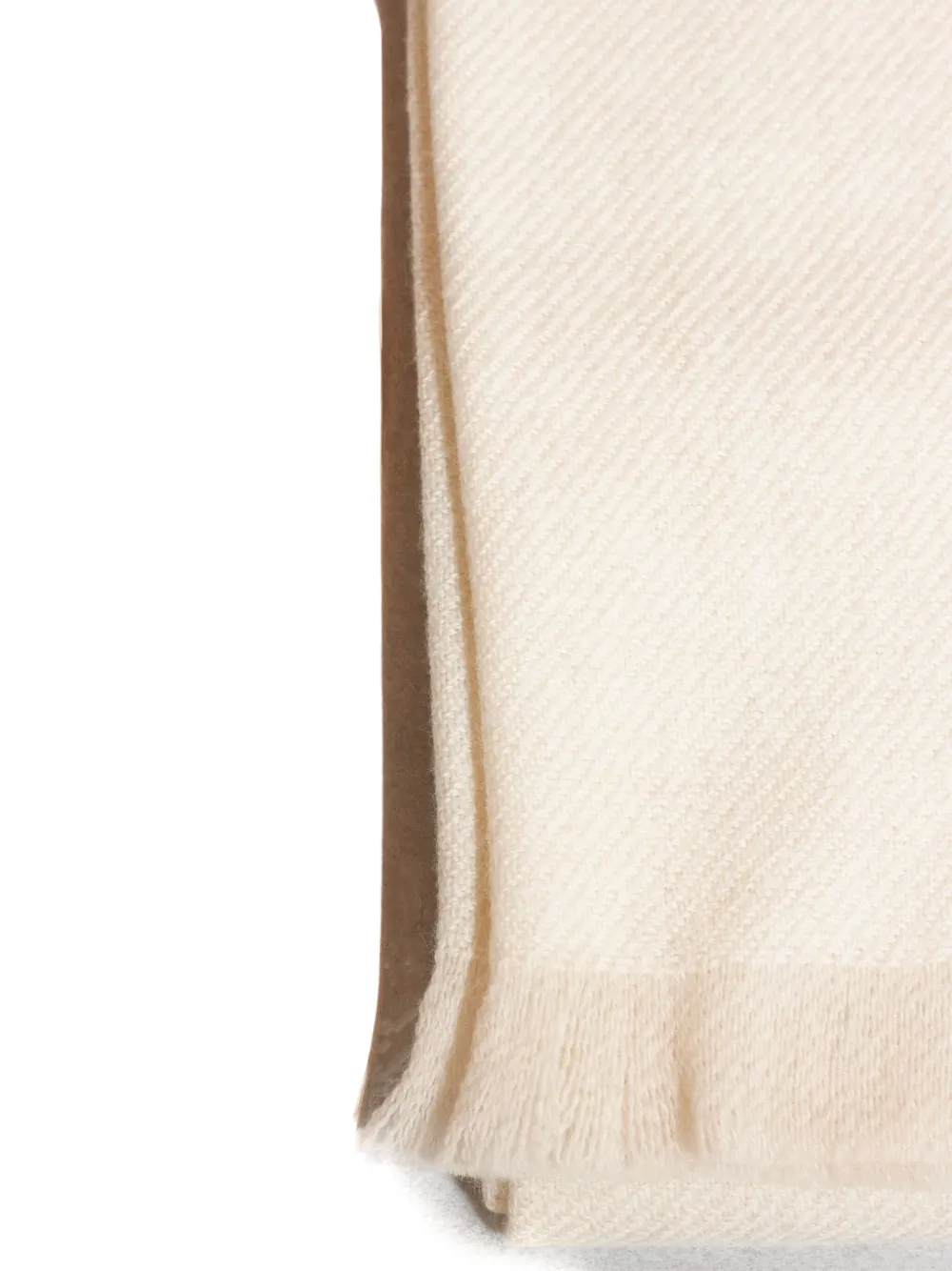 Eleventy Sjaal van wol-zijde met franje afwerking Beige
