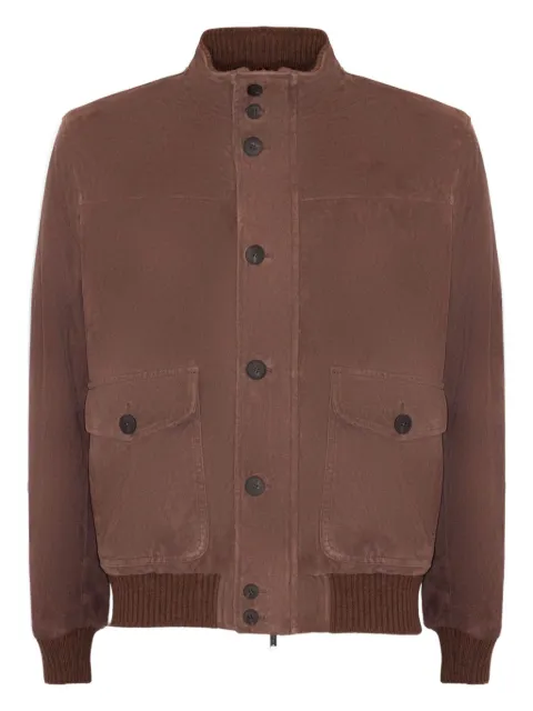 VOLFAGLI ribbed-knit leather jacket