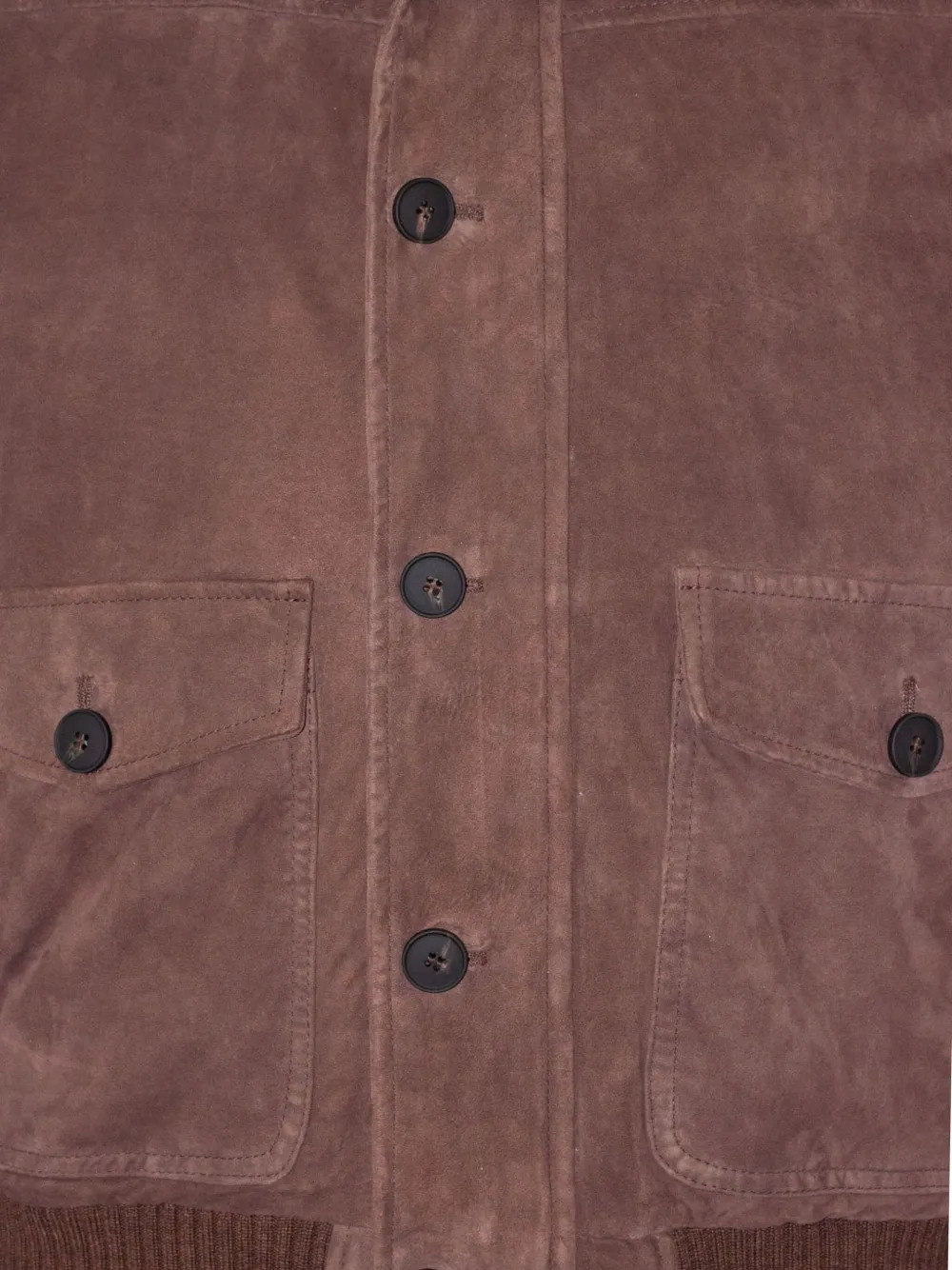 Volfagli Ribbed-knit Leather Jacket In Brown