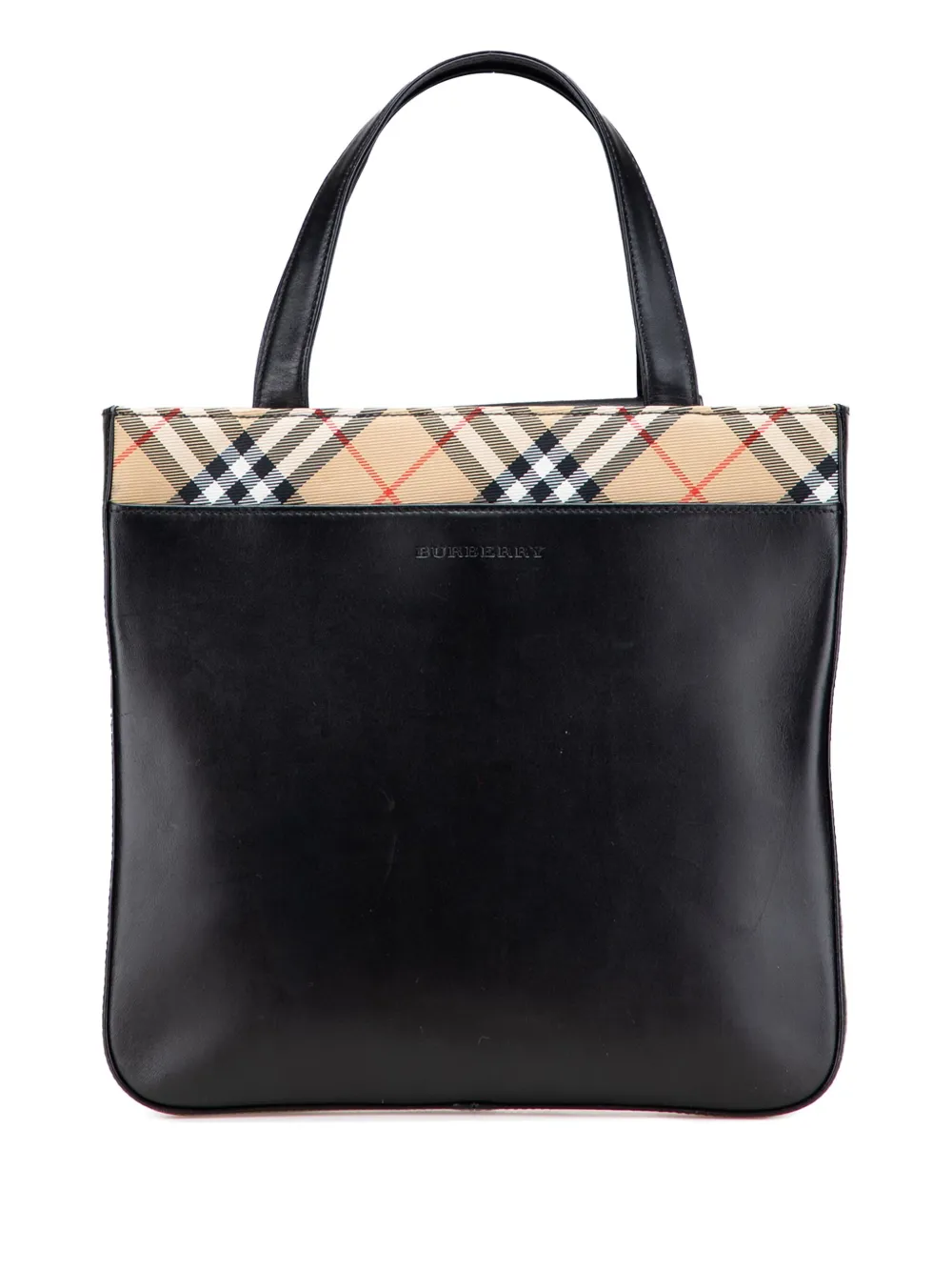 Burberry Pre-Owned Borsa a mano in pelle con finiture Nova Check 2000-2017 | nero | Image 1